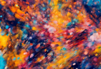 Poster - and blob curve shapes painting spray geometry graffiti bright ink abstract glowing colorful splashing skill colors vitality dye