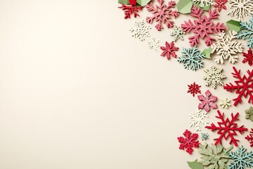 Poster - Festive flyer for a retail â€œChristmas Saleâ€ with snowflakes and red and green accents.