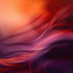Poster - An abstract composition showcasing flowing waves of red, orange, and purple hues, creating a vibrant and dynamic visual effect that captures the essence of movement and energy.