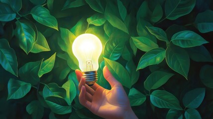 Wall Mural - sustainable energy green leaves. generative ai