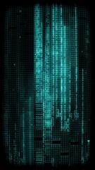 Wall Mural - A looping digital style screen background with green data glitch and interference effects.

