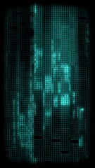 Wall Mural - A looping digital style screen background with green data glitch and interference effects.

