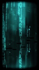 Wall Mural - A looping digital style screen background with green data glitch and interference effects.

