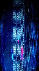 Wall Mural - A background or overlay texture of distorted digital glitch effects.
