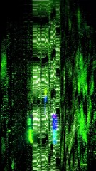 Wall Mural - A background or overlay texture of distorted digital glitch effects.