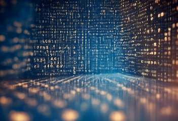 concept data blue technology binary background secure code