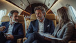 © Graphics.Parasite - Business Meeting on Private Jet, Corporate Travel and Luxury Setting, High-Level Strategy