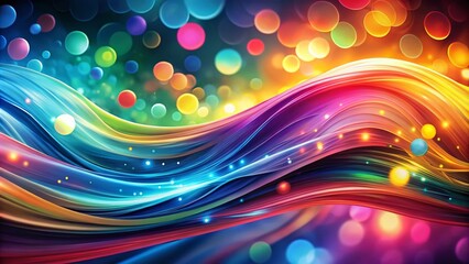 Poster - Captivating Abstract Design of Vibrant Colors Flowing Seamlessly with Bokeh Effect Enhancing Visual Harmony and Depth in a Striking Artistic Composition