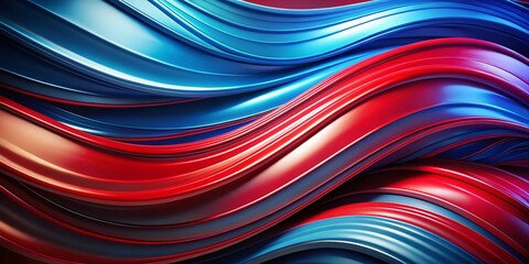 Poster - Captivating Abstract Modern Blue and Red Wave Pattern Background for Creative Product Photography and Design Projects
