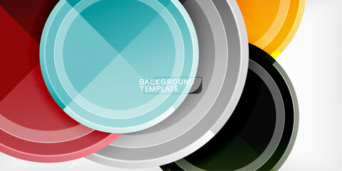 Poster - Abstract background - multicolored circles, trendy minimal geometric design, vector illustration