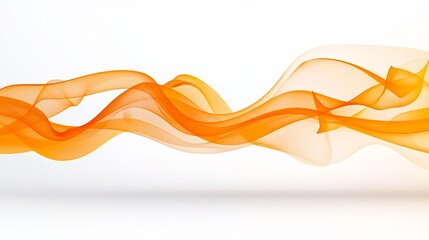 Poster - Smooth Flowing Abstract Smoke Formations in Vibrant Shades of Warm Orange and Golden Yellow Isolated on a White Background   Sophisticated Digital Art Texture or Backdrop