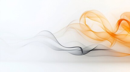Poster - Captivating Fluid Smoke Swirls in Warm Tonal Gradients on Clean White Background Exuding Softness Elegance and a Touch of Luxury