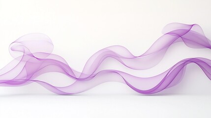 Poster - Elegant and captivating smoke patterns in soft shades of purple with gentle flowing curves and a mesmerizing luxurious movement isolated on a serene white background