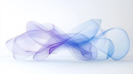 Aufkleber - Mesmerizing abstract composition featuring elegant purple smoke patterns with gentle flowing curves and soft luxurious movements creating a soothing serene atmosphere on a white background