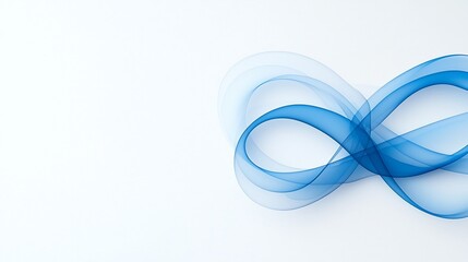 Poster - Mesmerizing abstract artwork featuring fluid blue smoke with soft curved lines on a clean white background creating a sense of elegance warmth and refined modern aesthetic