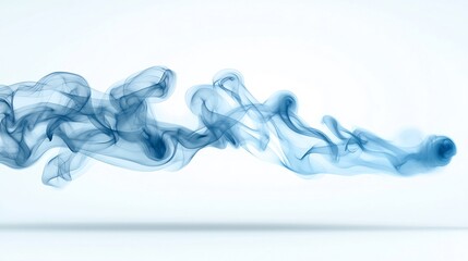 Poster - Elegant blue smoke flows with graceful soothing movement exuding a sense of calm warmth and refined elegance  This abstract digital or render creates a captivating ethereal atmosphere