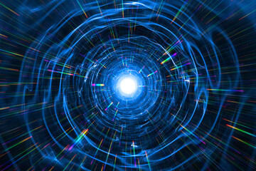 Wall Mural - time warp, traveling in space. spacetime traveling concept. physical science