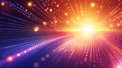 Poster - Abstract background of glowing lines converging to a bright light.