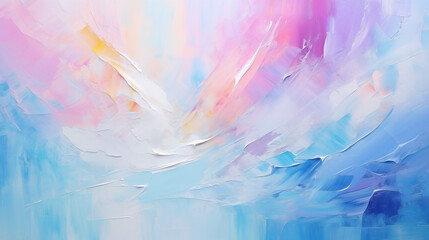 Canvas Print - abstract painting, rainbow color textured pastel tranquility art design background