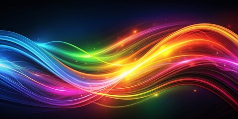 Poster - Colorful Light Waves in Abstract Motion with Dynamic Flow and Vibrant Hues for Creative Projects and Backgrounds, Highlighting Movement and Energy in a Captivating Composition