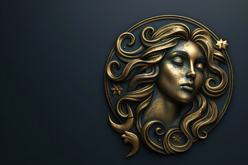  Astrological composition with concept of Virgo zodiac sign symbol