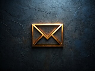 Poster - Dark Email Symbol on a Dark Background with Copy Space for Creative Concepts, Digital Communication, and Modern Technology Themes