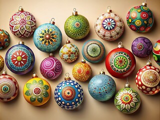 Poster - Elegant Circle Ornaments Set Design in Vibrant Colors with Copy Space for Creative Use in Invitations, Marketing Materials, and Branding Projects
