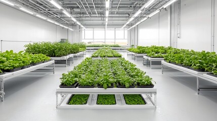 Aufkleber - Hydroponic Farm with Rows of Fresh Vegetables and Nutrient Rich Water Channels Providing Direct Nourishment to the Plants in a Sustainable Indoor Agricultural System