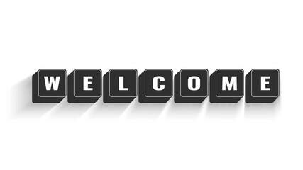 Poster - Keyboard Keys typing animation in 4K - creation of WELCOME lettering