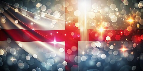 Poster - Elegant England Flag Background with Bokeh Effect for Modern Corporate Use, Ideal for Banners and Covers Reflecting Economic Themes in a Beautiful Vector Illustration