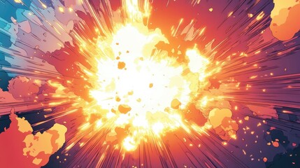 Poster - Vibrant Explosion with Dynamic Visual Effects