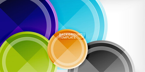 Fototapete - Abstract background - multicolored circles, trendy minimal geometric design, vector illustration