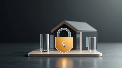 Aufkleber - Bright padlock and shield icon symbolizing the trusted security technology essential for protecting smart homes digital environments and connected devices from cyber threats and unauthorized access