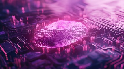 Poster - Digital Fingerprint on Circuit Board Background