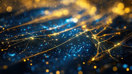 Poster - Abstract Glowing Lights in Dark Background