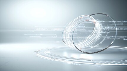 Fototapete - Glowing futuristic web of digital connections on a sleek minimalist background symbolizing the flow of information and data in a highly connected technologically advanced world