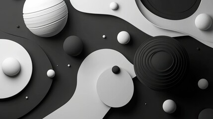 Poster - Abstract Black and White Geometric Shapes and Patterns