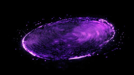 Poster - Vibrant Purple Fingerprint Abstract with Digital Effects