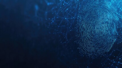Poster - Digital Fingerprint with Blue Background Texture