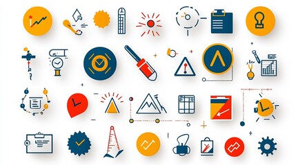 Poster - Comprehensive Pixel Perfect Icon Collection Covering a Wide Range of Risk Management Themes Such as Warnings Protection and Risk Assessments for Business Finance and Technology Applications