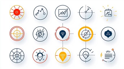 Poster - Comprehensive Collection of Pixel Perfect Line Icons Representing Various Risk Management Concepts Strategies and Indicators for Business Finance and Security Applications