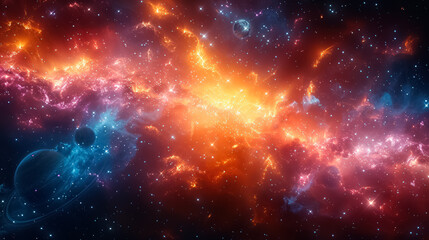 Wall Mural - space background with stardust and shining stars. realistic cosmos and color nebula. colorful galaxy