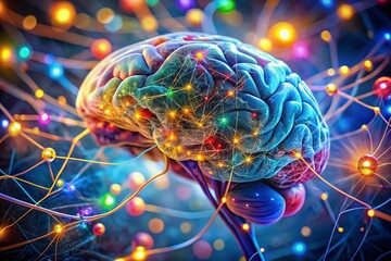 Poster - Intricate Brain Map Visualization Showcasing Neural Connections and Cognitive Processes in a Stunning Portrait Photography Style for Educational and Scientific Use