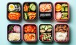 © TheoTheWizard - A row of colorful bento boxes filled with various types of food