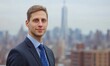 © TheoTheWizard - A man in a suit and tie stands on a rooftop in front of a city skyline