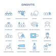 © missbobbit - Gingivitis symptoms, diagnostic and treatment vector icon set. Medical icons.