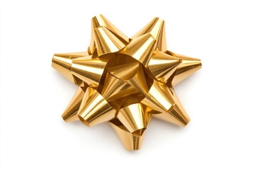 Poster - A single gold bow placed on a plain white background