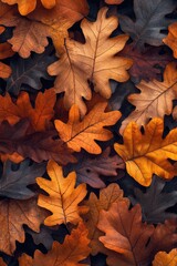Aufkleber - A pile of fallen leaves on the ground, suitable for autumn or nature-inspired designs