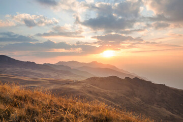 Wall Mural - Mountains on sunset