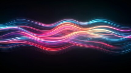 Poster - A beauty futuristic abstract background in a high-tech style. Shining lines and patterns resembling neural networks, connections, and digital circuits.